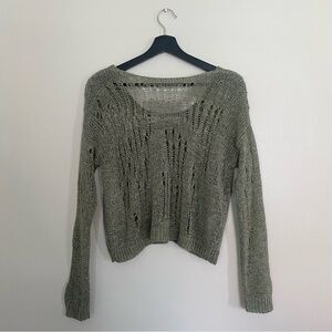 Urban Outfitters Silent & Noise Distressed Sweater – Medium, Shiny Green